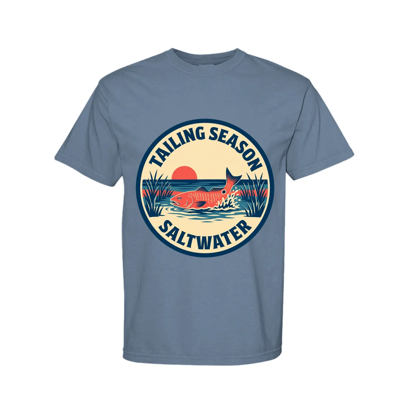 Tailing Season fishing shirt in Blue Jean